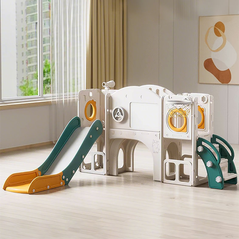 Ensemble de jeu d'extérieur pour enfants 10 en 1, Vert / Orange