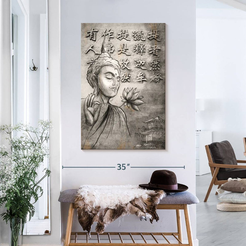 «Buddhist Family Anchor», citation sur toile, H 36 po x l 24 po x P 1,25 po