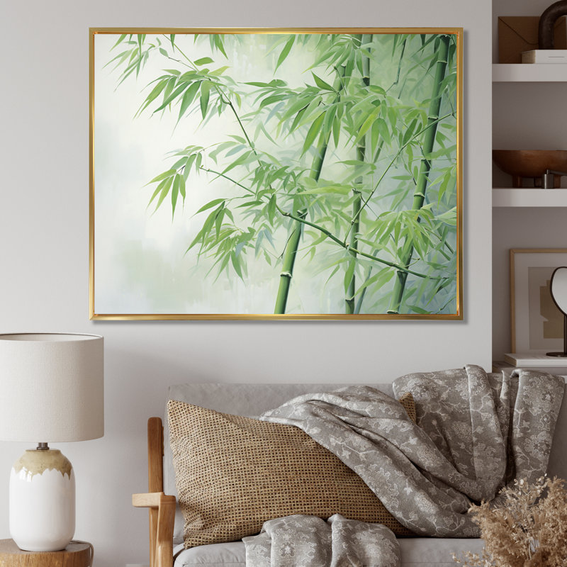 Bamboo Romantic Dream VII, reproduction d'art sur toile, H 30 po x l 40 po x P 1,5 po, Cadre flottant doré
