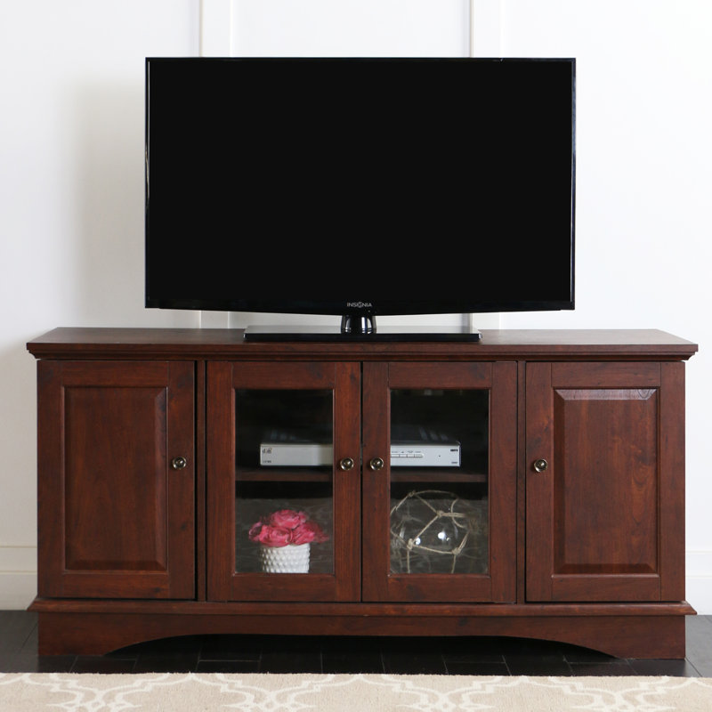 Plympton 52" 4-Door TV Stand for TVs up to 58", Traditional Brown