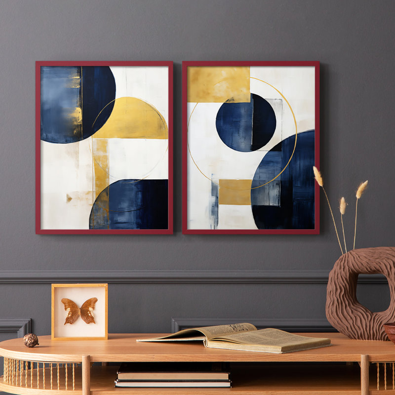 ABSTRACT Series DLVI - reproduction encadrée de qualité supérieure - prête à être accrochée - aucun clou requis - aucun clou requis