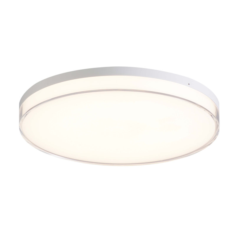 Plafonnier encastré en acrylique Bupal, Blanc, H 1,5 po x l 13 po x P 13 po