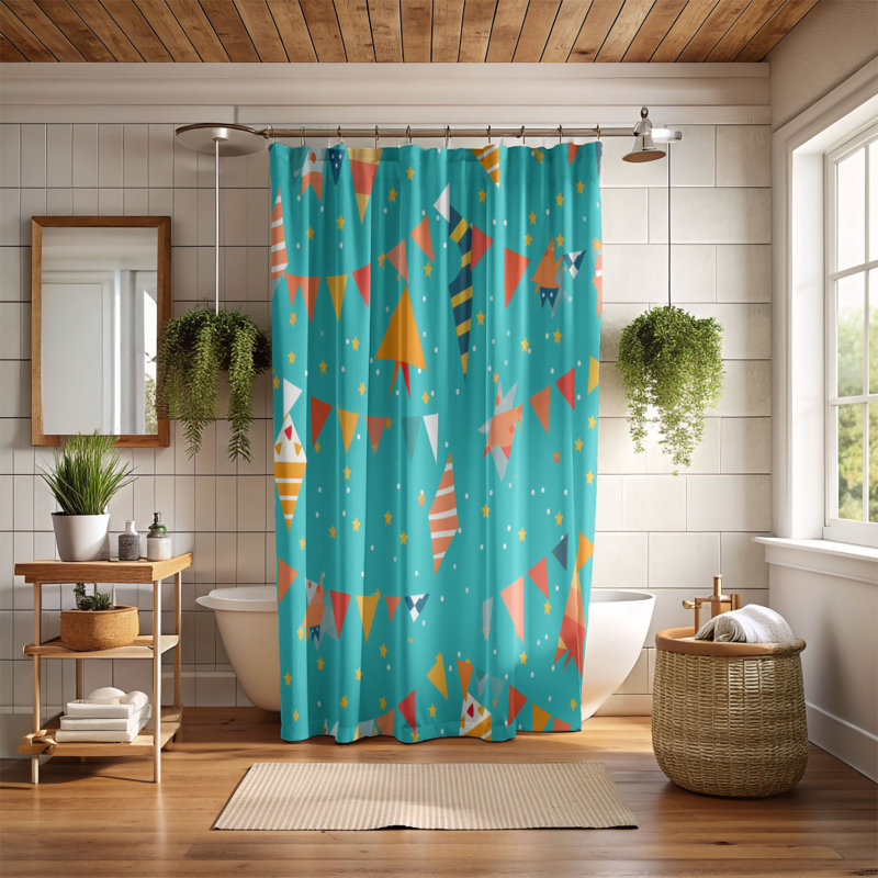 Party Cheer - Rideau de douche Premium, H 74 po x l 71 po