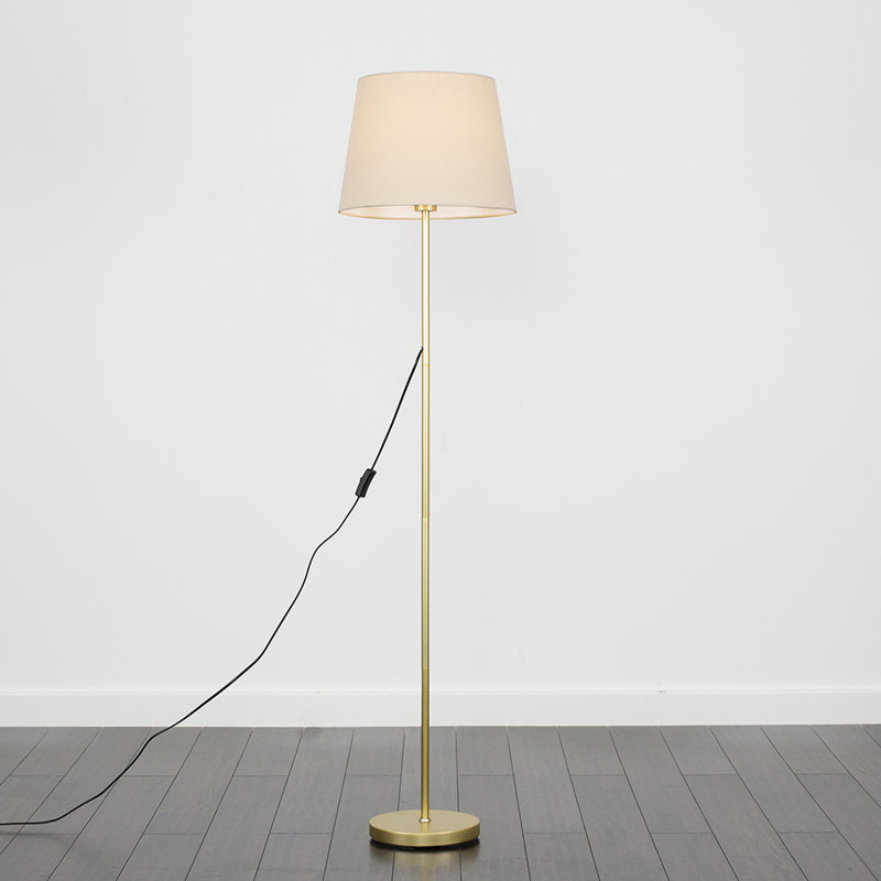 Gurpreet 154cm Traditional Floor Lamp, Beige, Yes, Gold