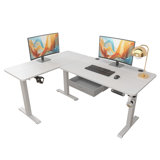 Becali 63'' L-Shaped Height Adjustable Standing Desk With A Drawer