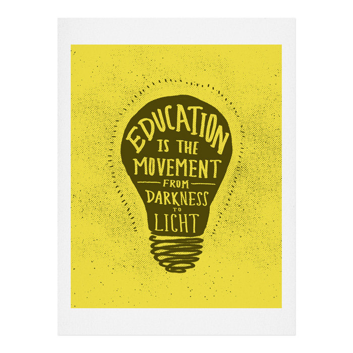 « education », art textuel, H 14 po x l 11 po x P 0,03 po