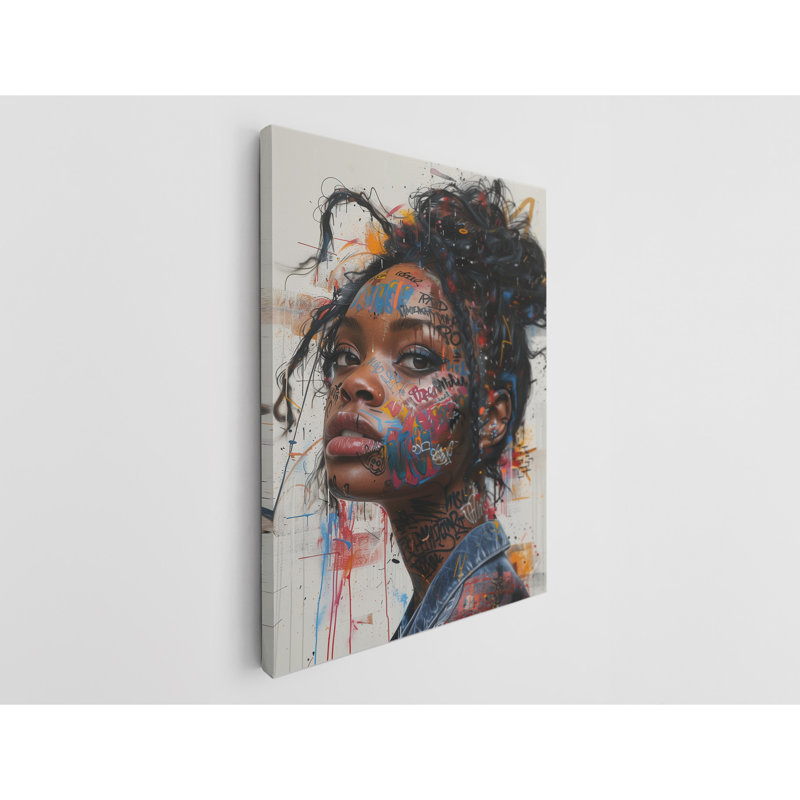 «Woman Adorned with Wild Graffiti», impression sur toile, décoration murale moderne pour la maison et le bureau