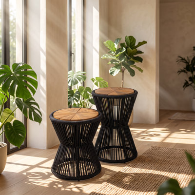 Ensemble de tables d'appoint pour l'extérieur Nara