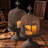 Rustic French Iron Birdcage-Style Candle Holder Set