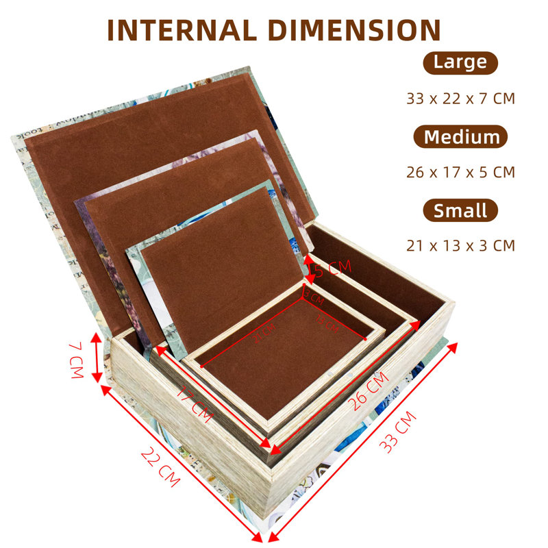 Tavin 3 Piece Decorative Box Set