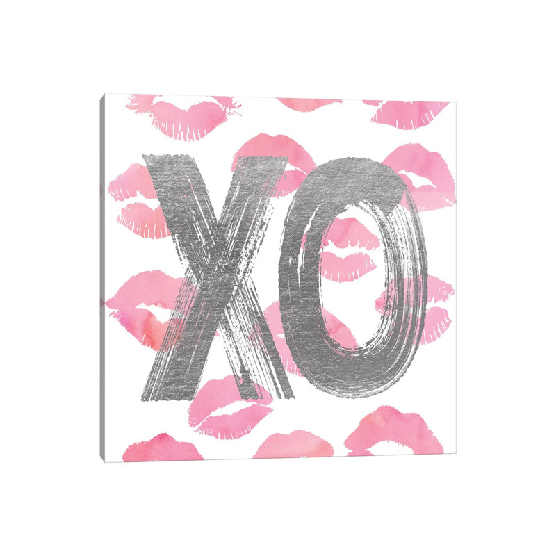 Love OX Silver Pink by Amanda Greenwood - Wrapped Canvas Print, 30.48 cm H x 30.48 cm W