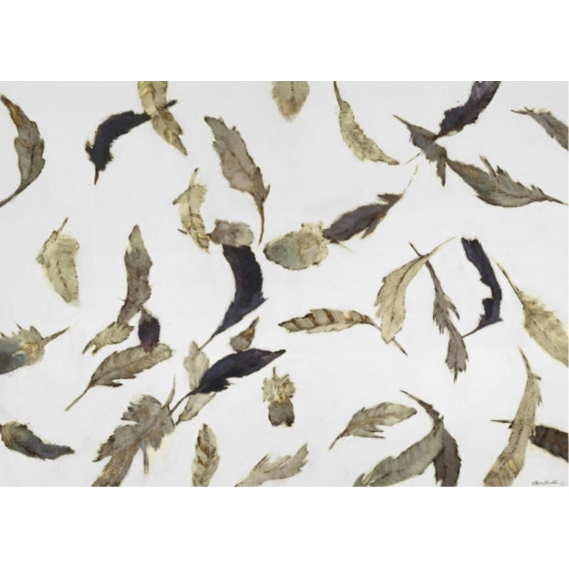 Falling Feathers White II Print by Sarah Atkinson, 24" H x 34" W, Outdoor