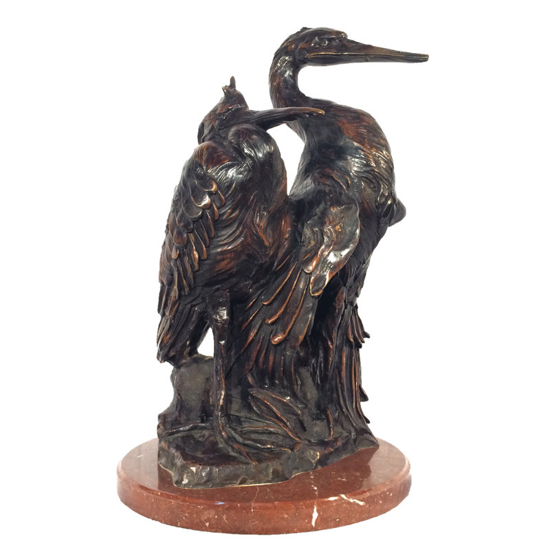 Sculpture bronze Cormorants