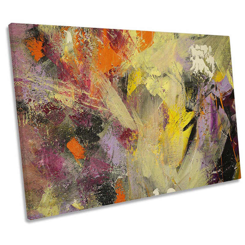 Paint Strokes Multi Coloured - Wrapped Canvas Print, 30.5cm H x 45.7cm W x 2cm D