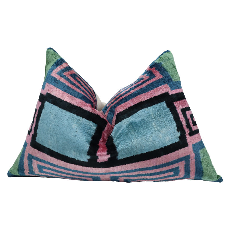 Lumbar Pillow Cover & Insert, Pink/Blue/Black