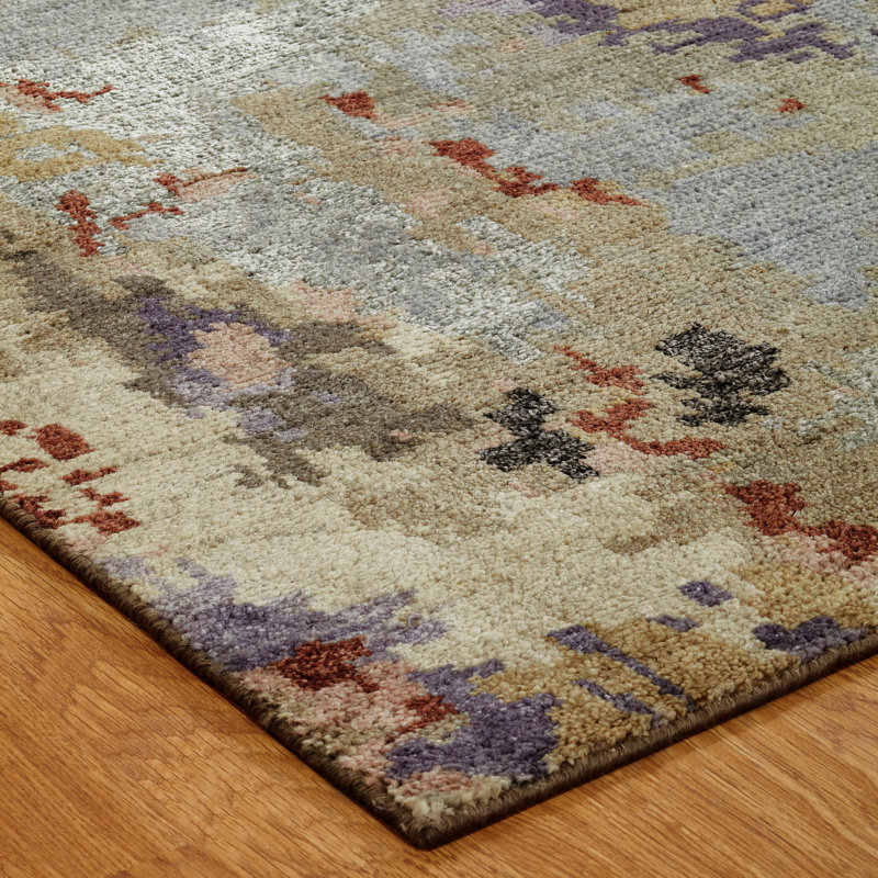 Aurora Drift Hand Knotted Abstract Area Rug, Rectangle 12' x 15'