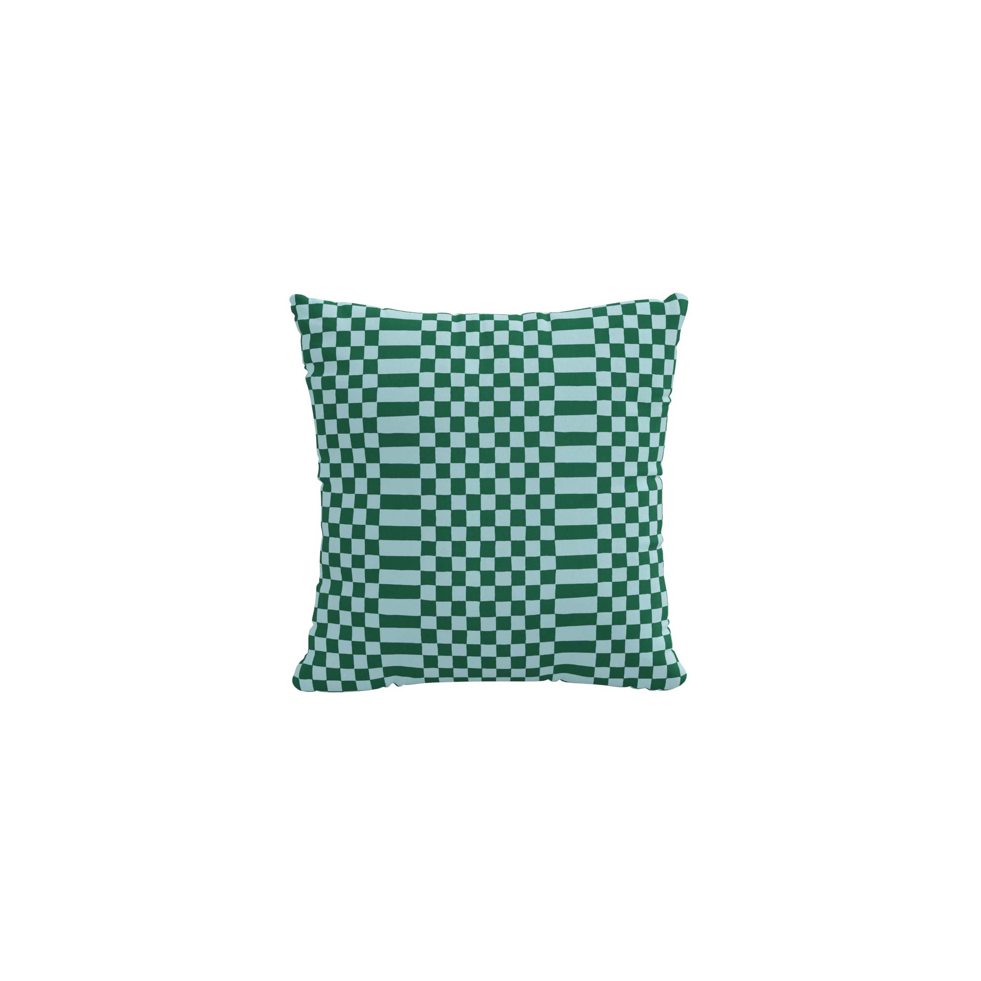 Delma Checkered Indoor/Outdoor Throw Pillow, 18" x 18", Green