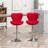 Ellston Upholstered Adjustable Swivel Barstools In Red, Set Of 2-1539713585