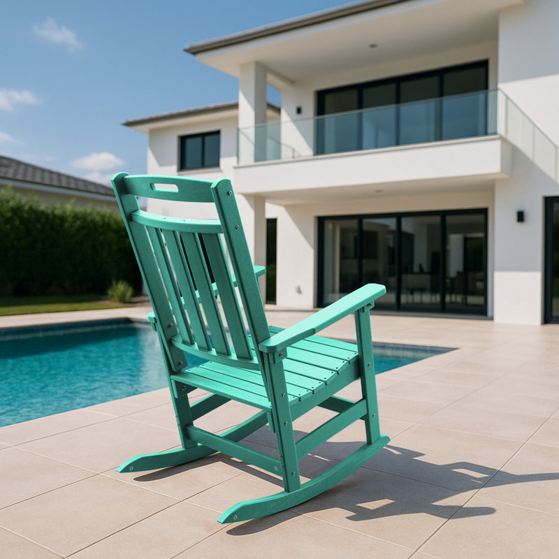 Chaise berçante HDPE, Bleu