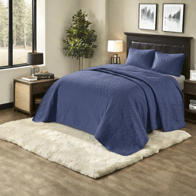 Ensembles de literie confortables en coton, bleu marine, pour un style douillet