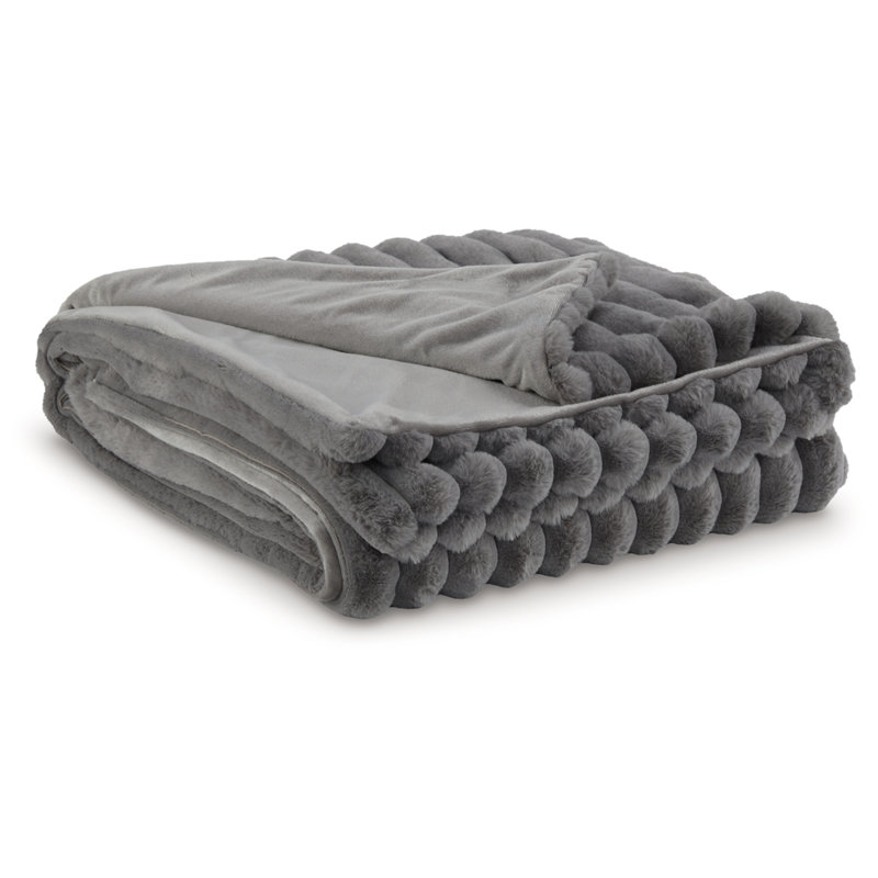 Alsonwell Throw (Set Of 3), Gray, 60" L x 50" W