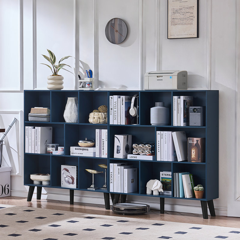 8 Cube Book Shelf,3 Tier Bookshelf With Legs, Modern Open Storage Organizer,Boho Bookcase,Display Cabinet Shelf Free Standing Bookshelves For Bedroom,Living Room,Office