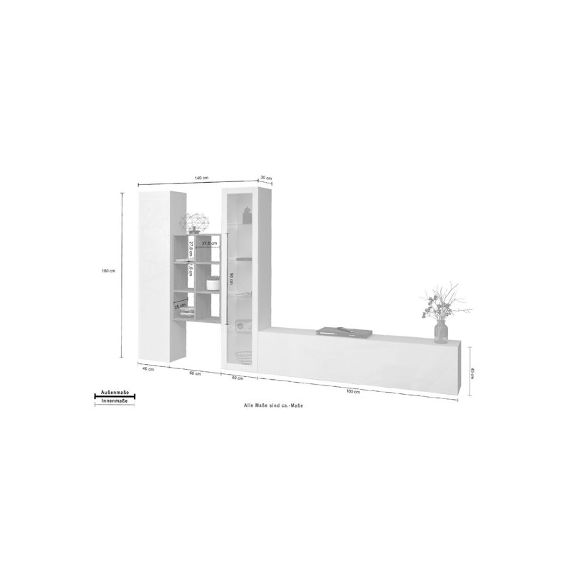 Candas Rectangle Accent Cabinet, Glossy White