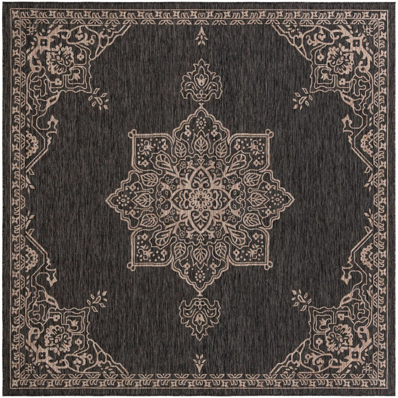 Tapis transitionnel Tollefson couleur pierre foncée, Carré 10 pi