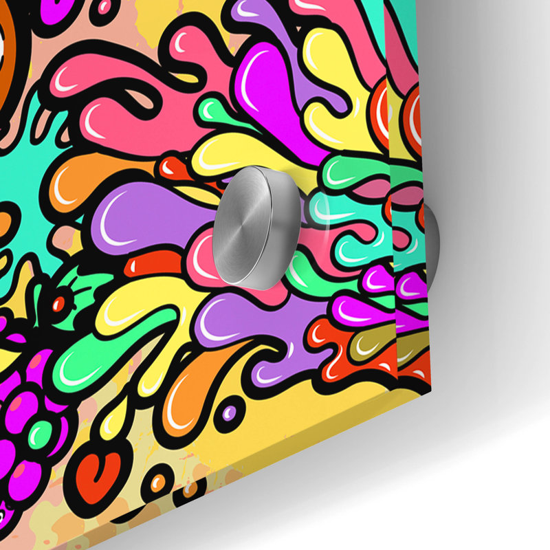  «Summer Doodles» par Matt Wills, art mural en verre acrylique, 48 po x 24 po