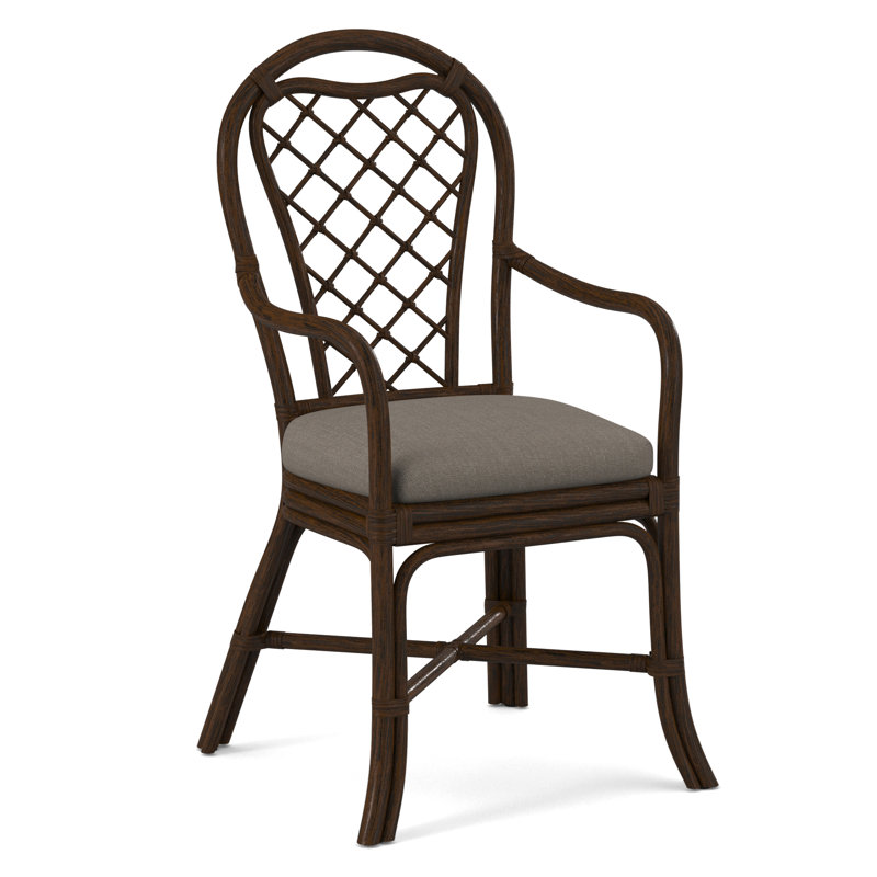 Trellis Dining Arm Chair, Coffee, Stone Crypton Performance; 0884-83