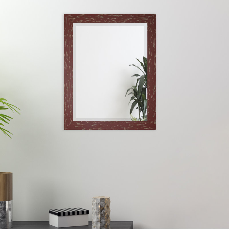 Miroir de salle de bain Carlea, H 45 po x l 39 po, Rouge brique