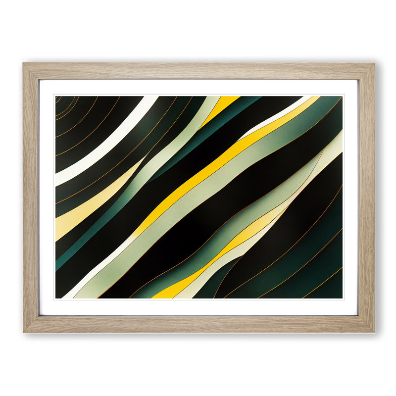 XH1022-7665X Select Abstract - Single Picture Frame Painting, 46cm H x 64cm W x 2cm D, Oak 