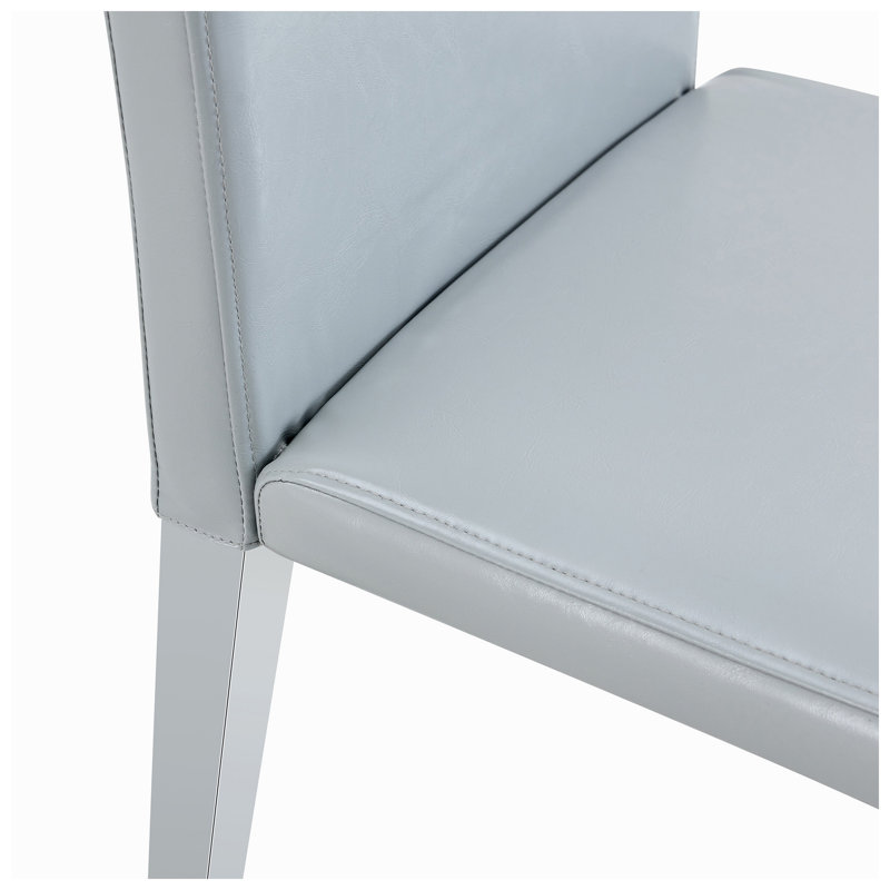 Chaise de salle à manger en similicuir et métal Droom l 16 po x P 18,5 po x H 35,4 po