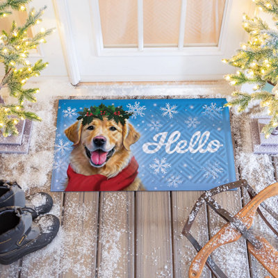 Tapis d'hiver en relief avec un Golden Retriever