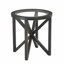 Table basse moderne en verre simple, table basse en verre trempé, base en bois massif, plateau rond en verre transparent, salon moderne, terrasse, table basse d'étude