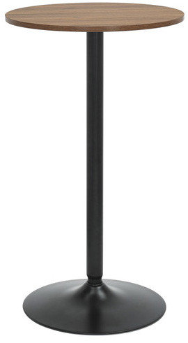 Metal Base Dining Table, Dark Wood / Black