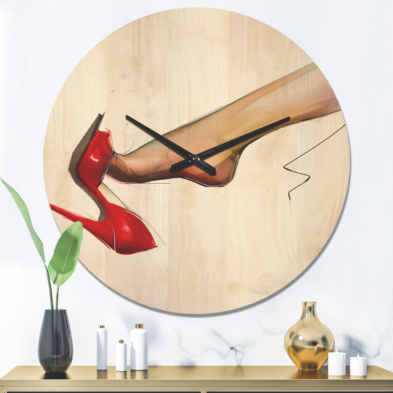 Horloge murale avec chaussures à talons hauts, Grand