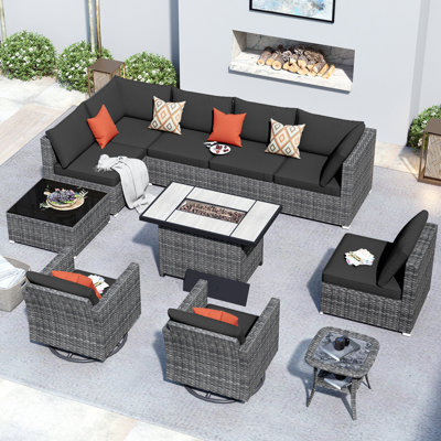 8 - Person Modular Patio Conversation Sets with Cushions