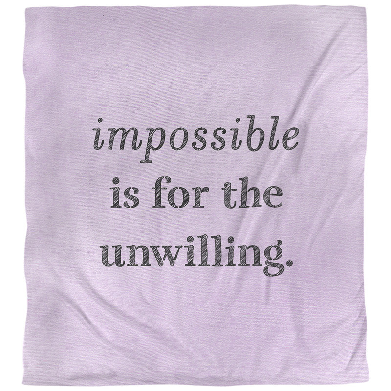 Housse de couette simple quote impossible, Housse de couette pour très grand lit, Mauve / Noir