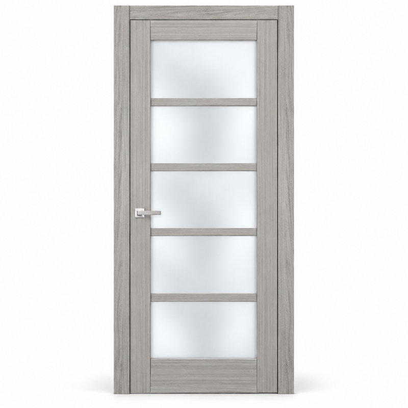 Porte-fenêtre massive Quadro 4002, couleur frêne gingembre, panneau simple, cadre, poignées, pour salle de bain ou chambre à coucher - 91,4 cm x 203,2 cm