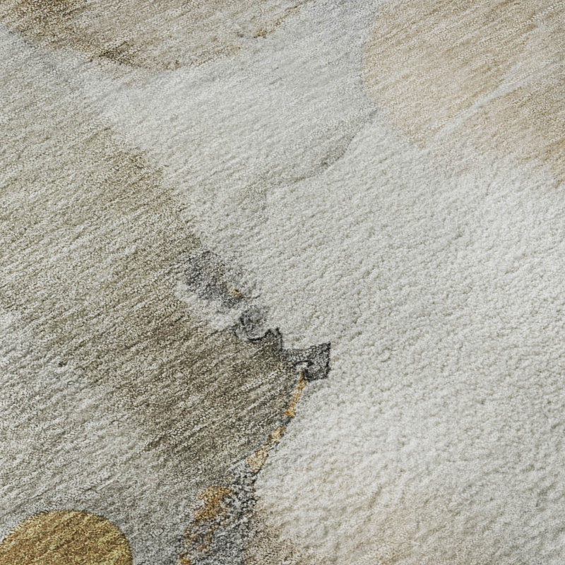 Tapis abstrait lavable à la machine de qualité supérieure Mayfield AMF2019, Moka, 5 pi x 7 pi 6 po
