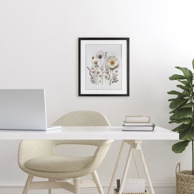 «Pressed Bathroom Botanicals», reproduction sous verre encadrée, design par lettré et doublé