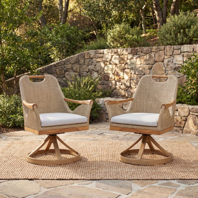 Chaises de salle à manger de patio pivotantes avec coussins Sydney