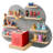 Cloud Tonie Shelf for Toniebox Storage - Unique Floating Magnetic Wall Shelf for 16-26 Tonie Figures,Grey Beech Wood Display Tonie Shelf for Children Kids, Nursery Room