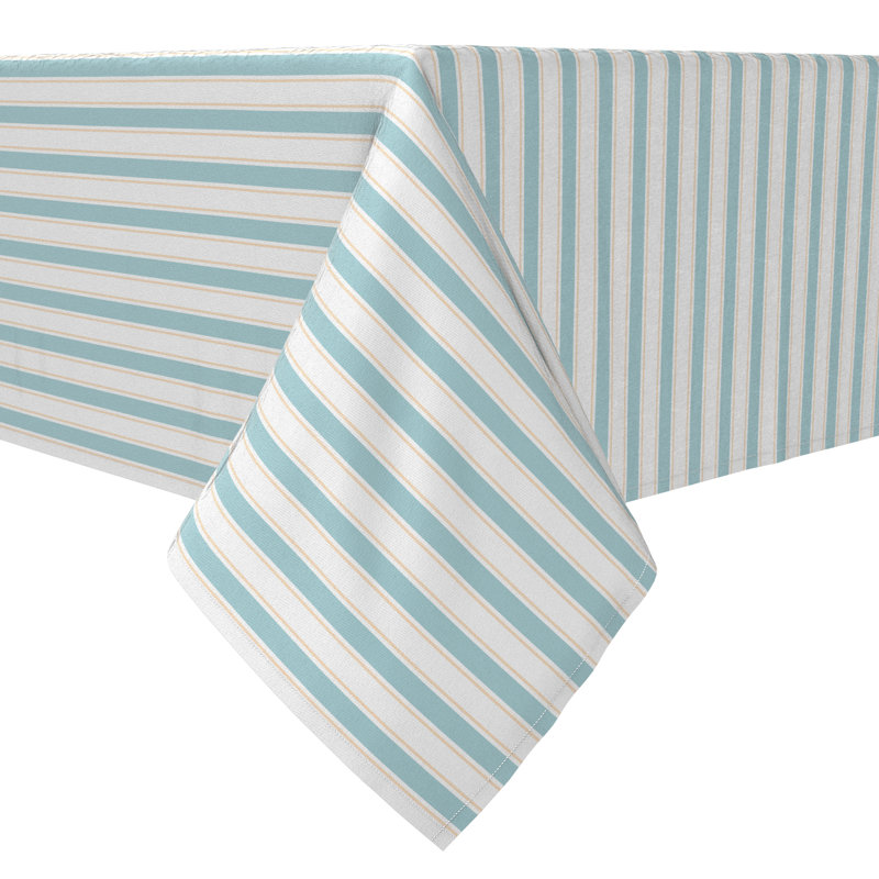Square Striped Cotton Twill Tablecloth