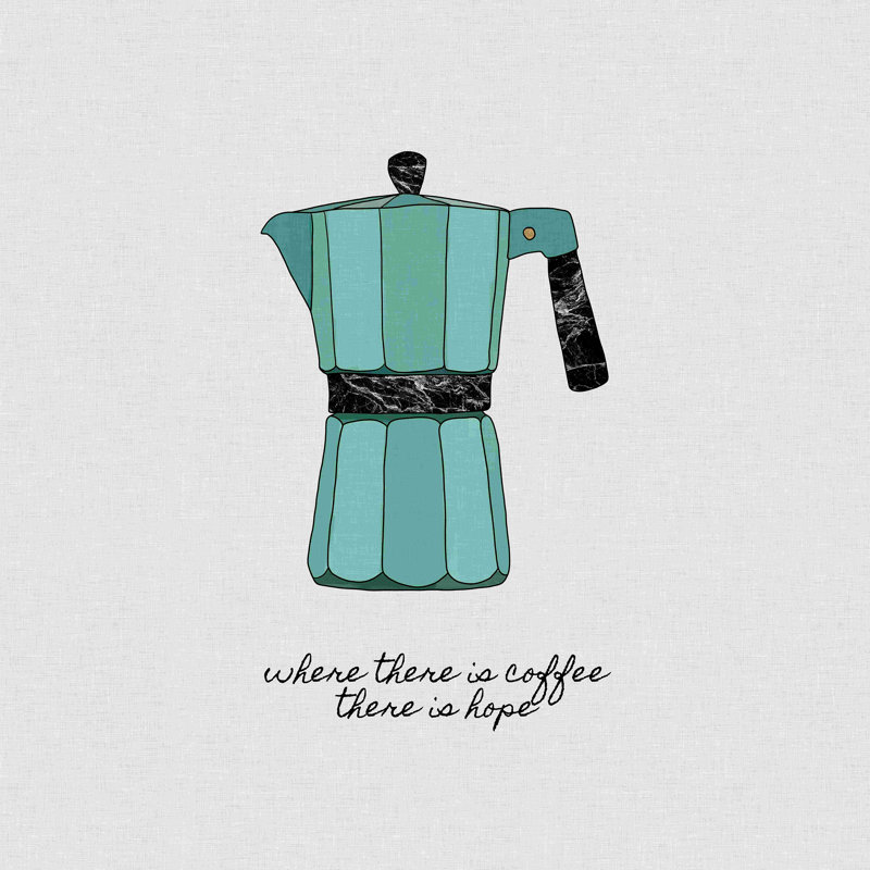 Where There Is Coffee by Dana Shek - Wrapped Canvas Painting, 12" H x 12" W, No, Wrapped Canvas