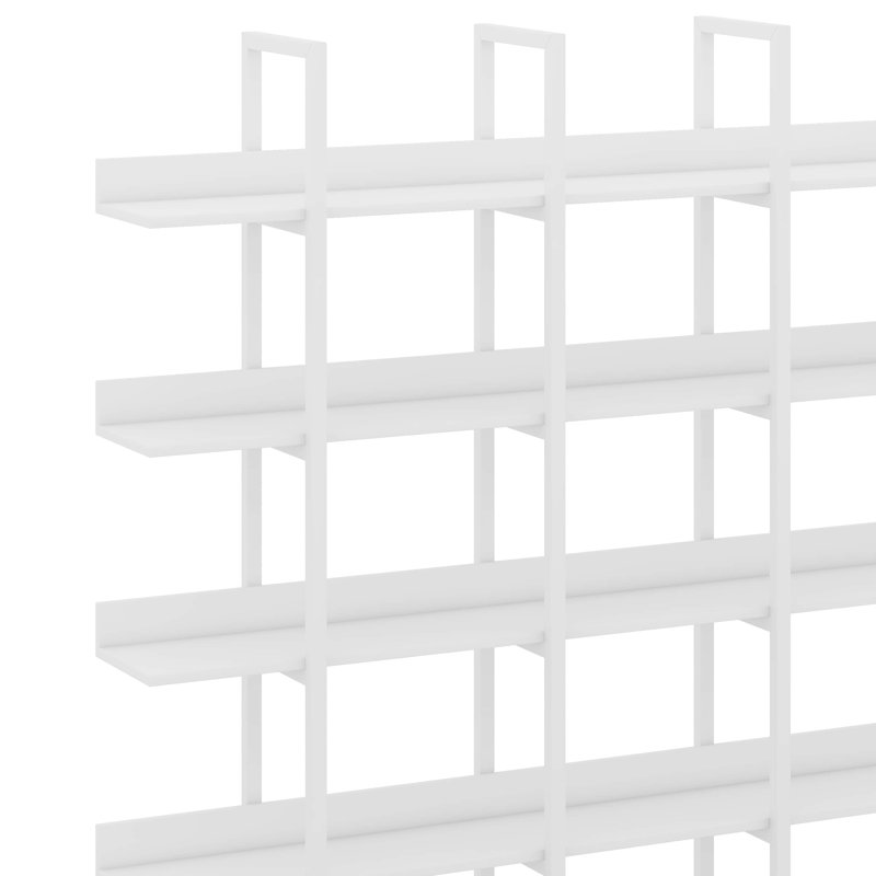 Bibliothèque à 5 niveaux avec structure en métal, tablette ouverte, Blanc