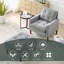 Chaise d'appoint rembourrée en lin avec accoudoirs et capitonnage pour le salon et la chambre à coucher, standard-418516431