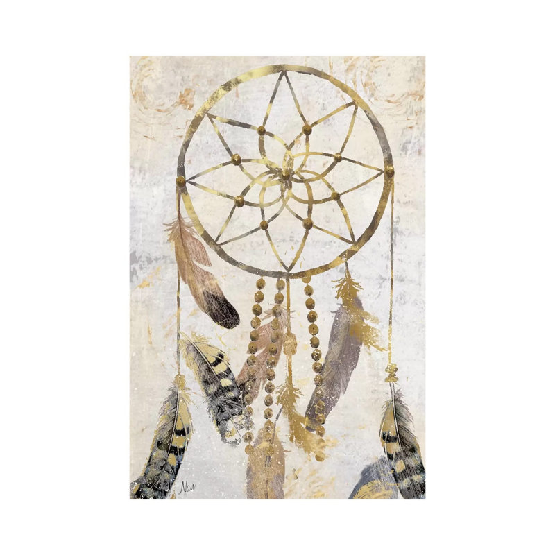 «Tribal Dreamcatcher» - Impression sur papier avec cadre flottant, H 60 po x l 40po x P 1,5 po, Toile tendue