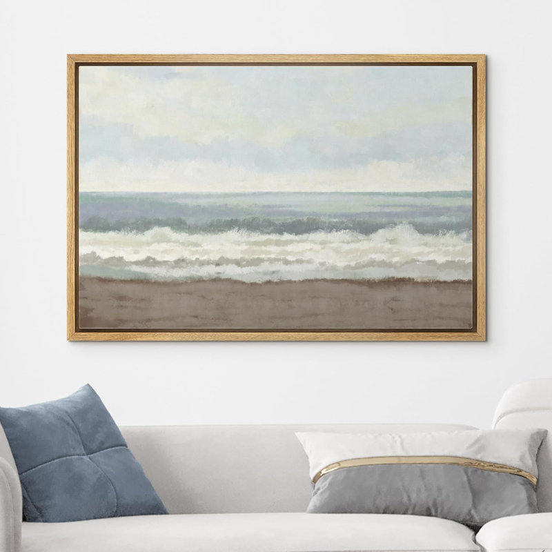 «Coastal Beach Ocean Wave Coastal Landscape Nature», reproduction sur toile, Cadre naturel flottant